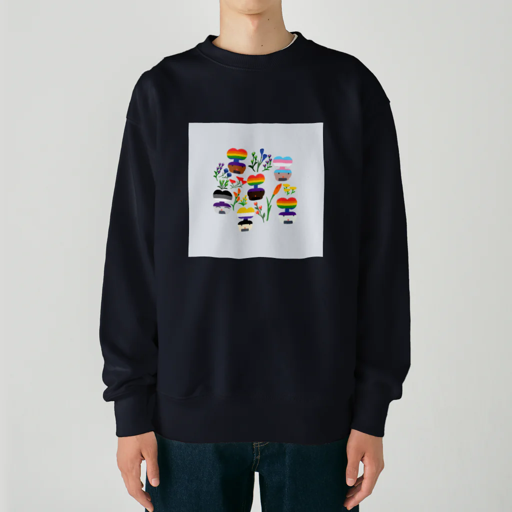 お土産屋ミミカキのクィアたちと植物と生活 Heavyweight Crew Neck Sweatshirt