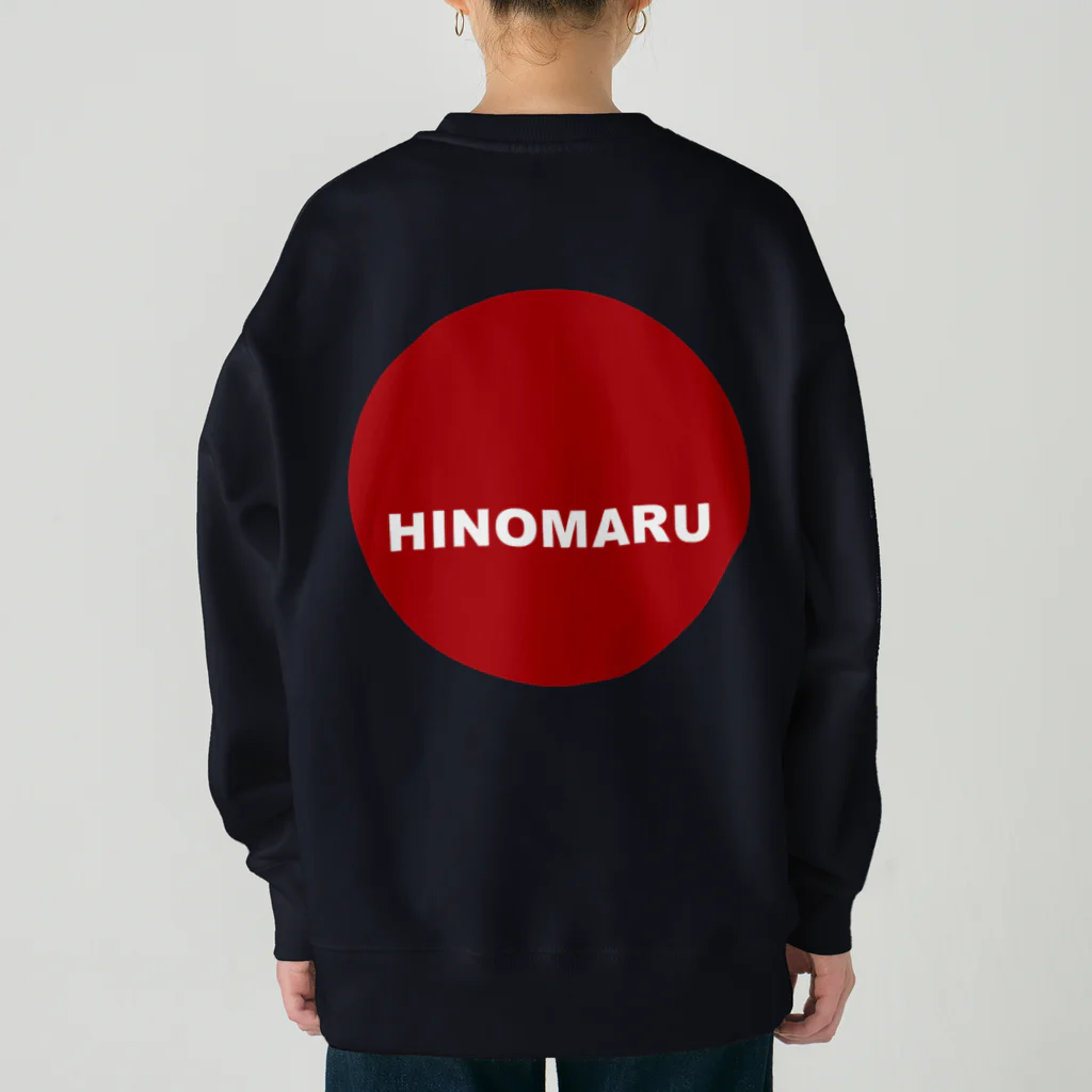 HI-IZURUのHIｰIZURU（赤文字）背中にHINOMARU国　国旗　ヘビーウェイトスウェット Heavyweight Crew Neck Sweatshirt