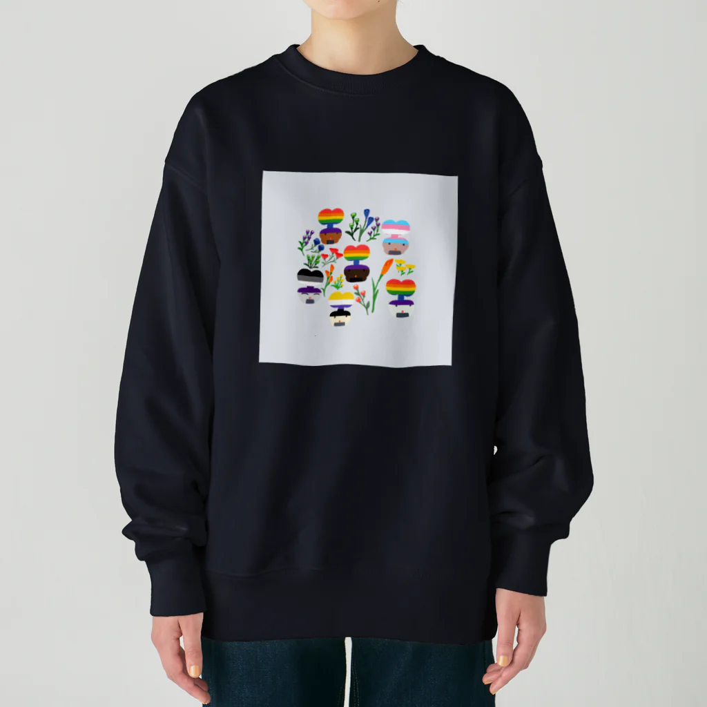 お土産屋ミミカキのクィアたちと植物と生活 Heavyweight Crew Neck Sweatshirt