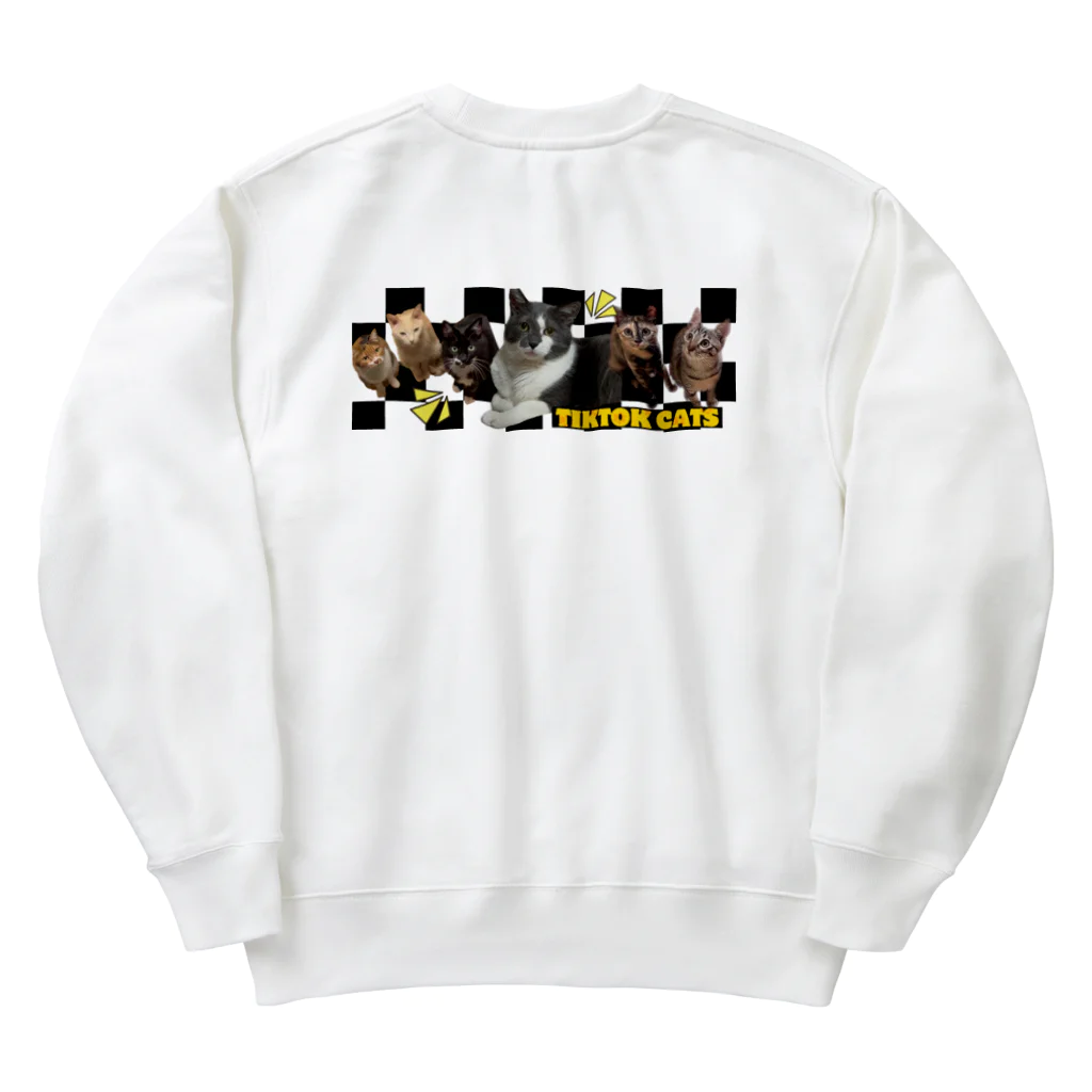 くぅTikTok猫部の前肉球デザイン６にゃんバックプリント トレーナー Heavyweight Crew Neck Sweatshirt