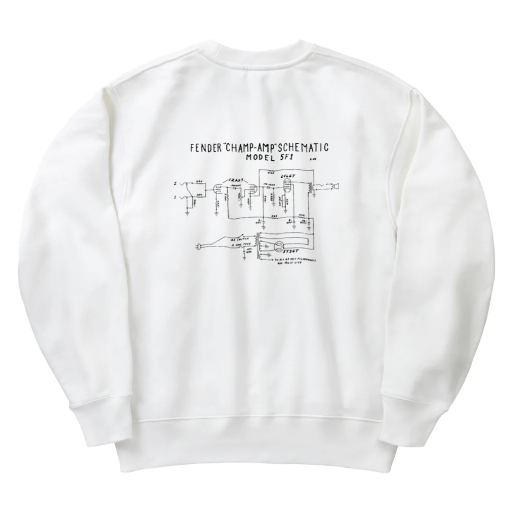 SADOPEDALsのfendar champ  schiematic Heavyweight Crew Neck Sweatshirt