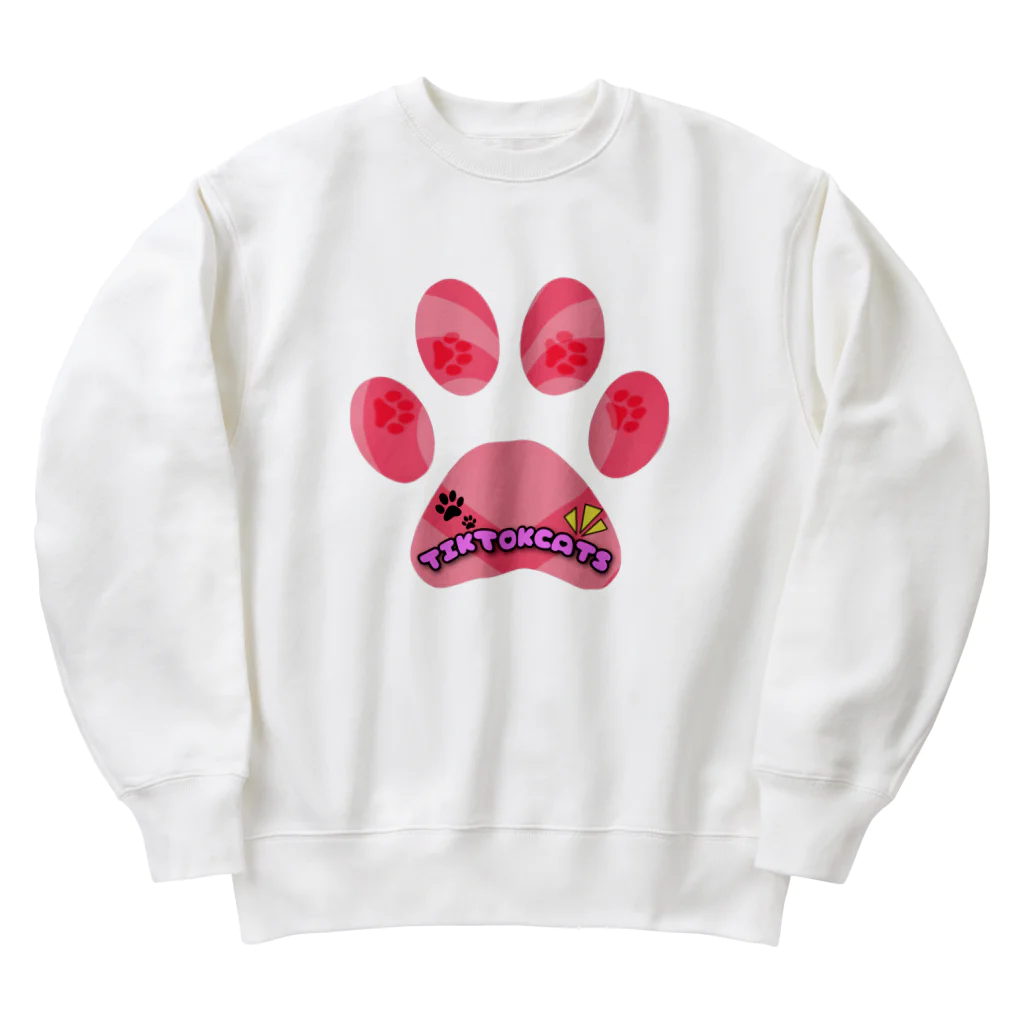 くぅTikTok猫部の前肉球デザイン６にゃんバックプリント トレーナー Heavyweight Crew Neck Sweatshirt