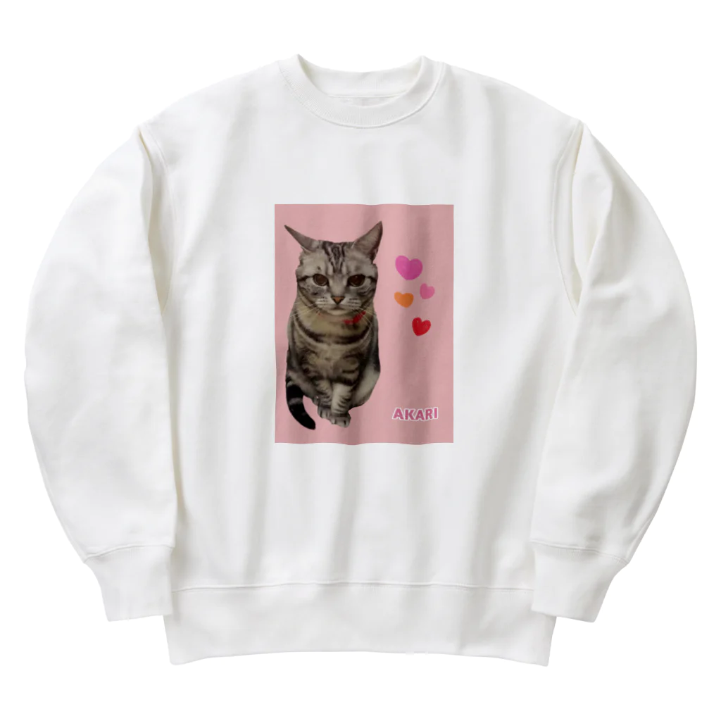 harupink🌸ペット似顔絵illustのアメショのアカリちゃん(REALver) Heavyweight Crew Neck Sweatshirt