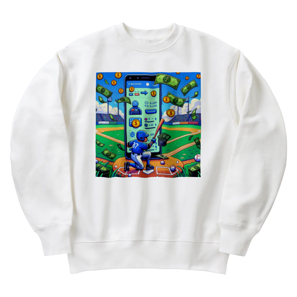 ピクセル　アパレルの目指せホームラン王 Heavyweight Crew Neck Sweatshirt