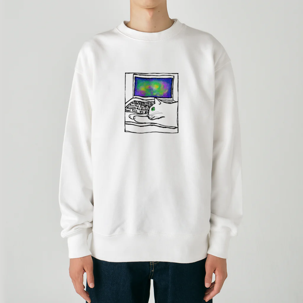 9livesworkの星雲ねこ Heavyweight Crew Neck Sweatshirt