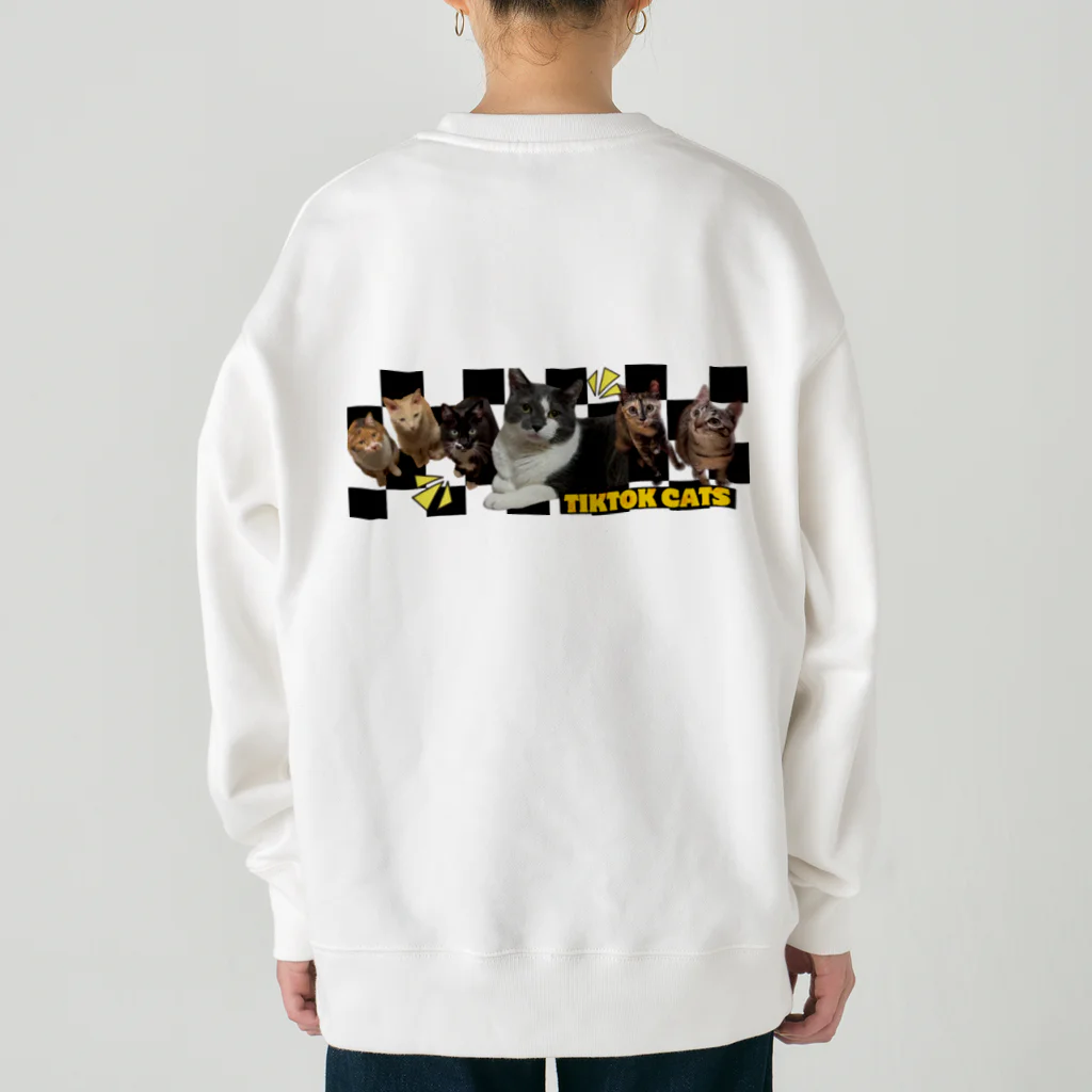 くぅTikTok猫部の前肉球デザイン６にゃんバックプリント トレーナー Heavyweight Crew Neck Sweatshirt