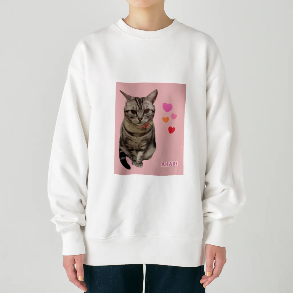 harupink🌸ペット似顔絵illustのアメショのアカリちゃん(REALver) Heavyweight Crew Neck Sweatshirt