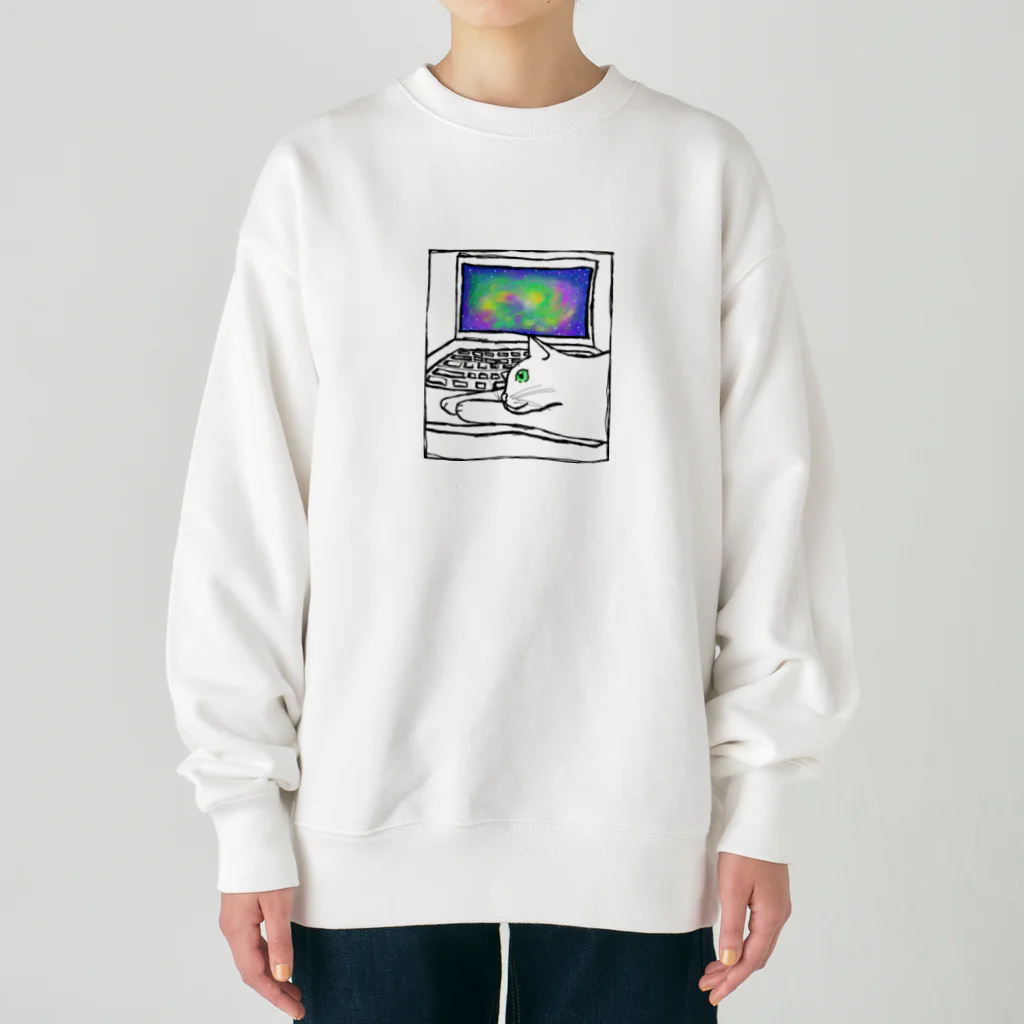 9livesworkの星雲ねこ Heavyweight Crew Neck Sweatshirt