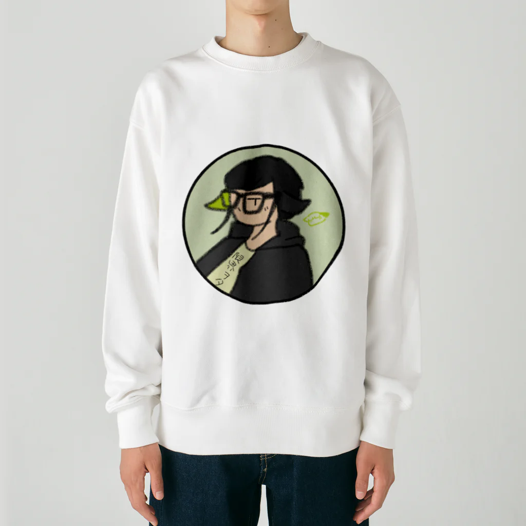 めがねのひとの限界ヲタクのアイコン Heavyweight Crew Neck Sweatshirt