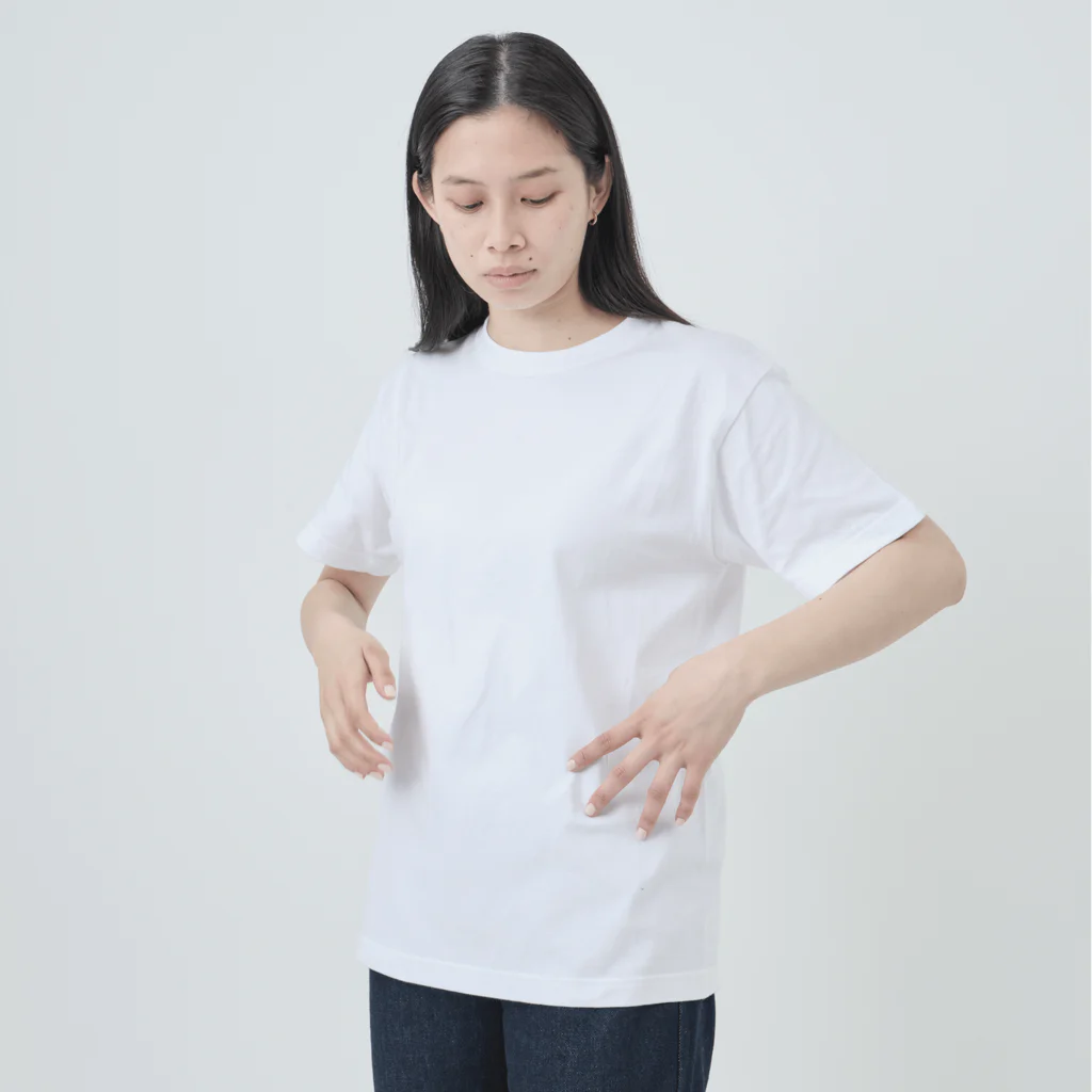 諭苑のSUZURI店のLove＆Peace観世音菩薩ウクライナ国旗背景 Heavyweight T-Shirt