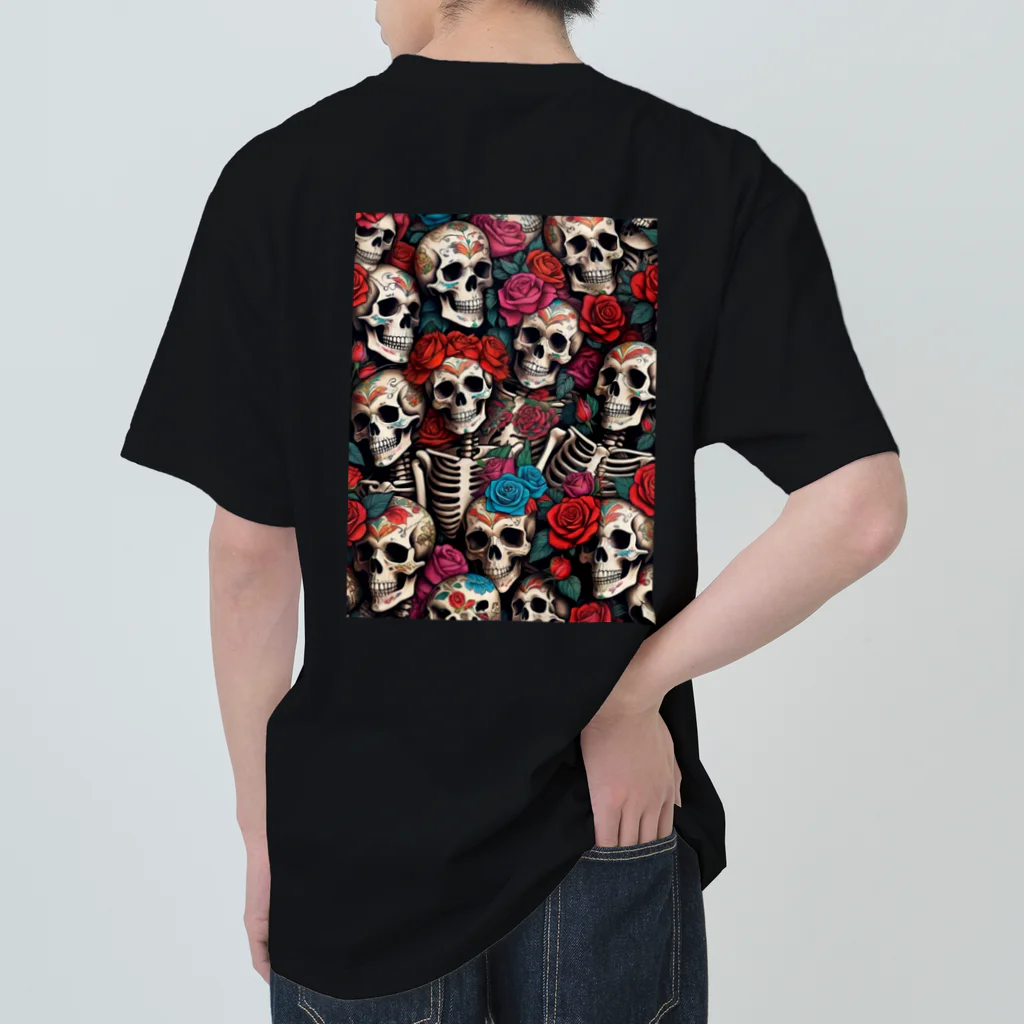 Skull sectionのドクロとばら ヘビーウェイトTシャツ