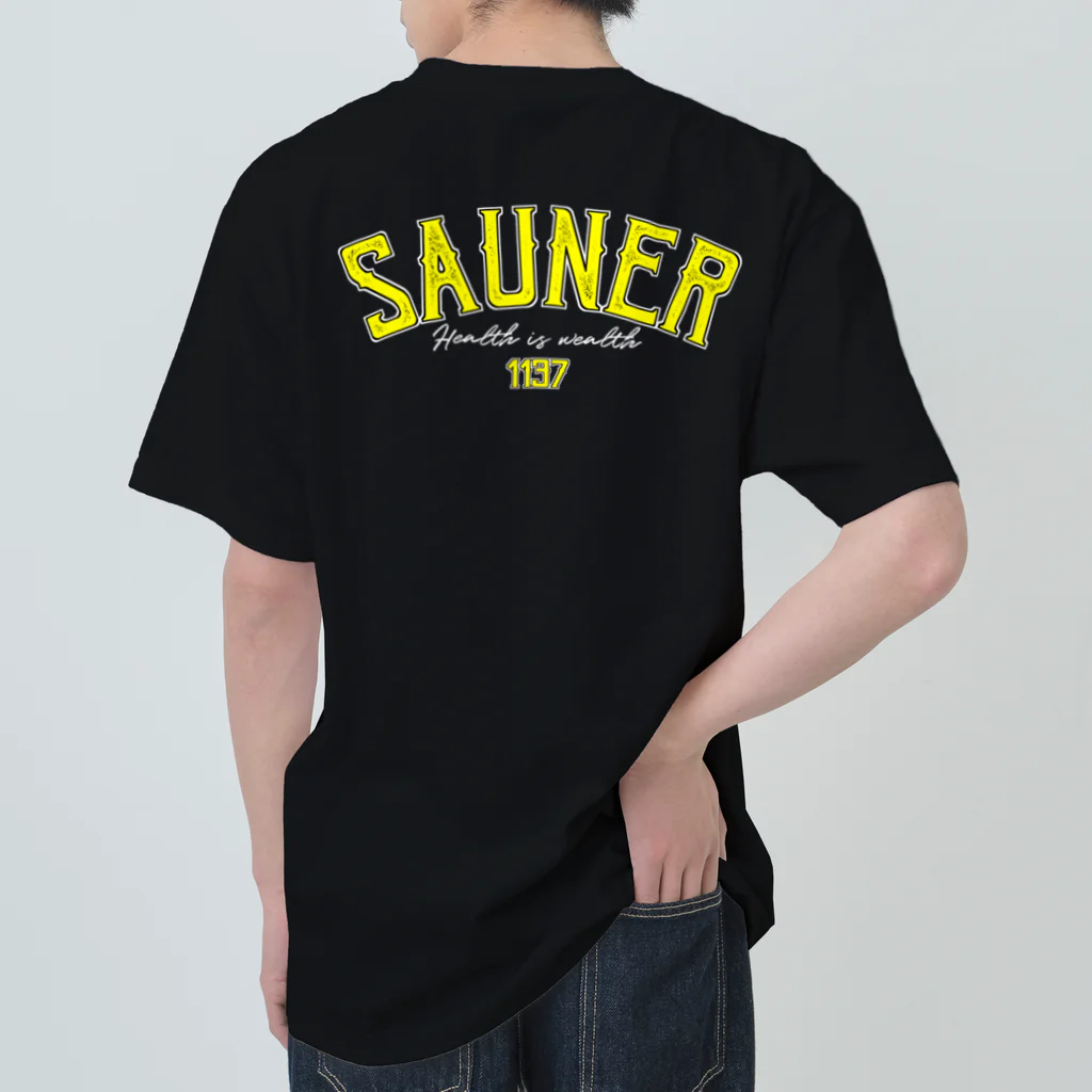 Super Sauna StyleのSAUNER1137 Yellow -Black- Heavyweight T-Shirt