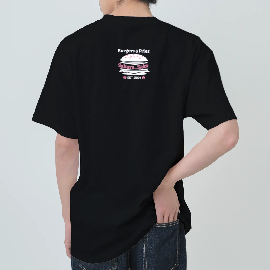 Burgers&Fries Sakura_SakuのBurgers&Fries Sakura_Saku ロゴアイテム（ホワイト） Heavyweight T-Shirt