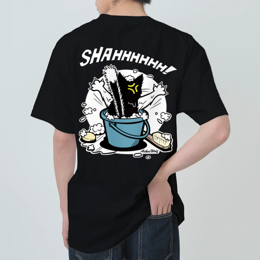 AckeeWolf Art Shopの猫シャンプー ヘビーウェイトTシャツ