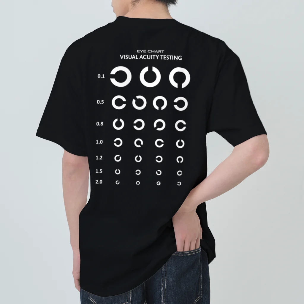 kg_shopの[★バック] Visual Acuity Testing [ホワイト] ヘビーウェイトTシャツ