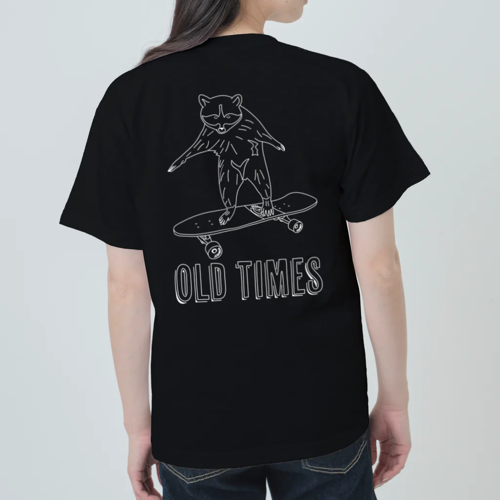 OLD TIMESのRACCOON SKATES 両面プリント ヘビーウェイトTシャツ