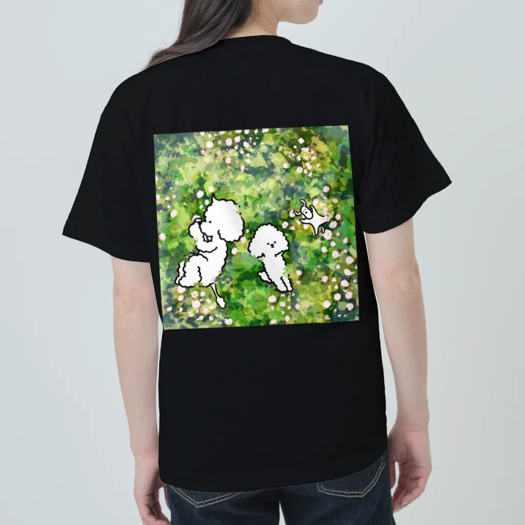 Jacky and Muckのシロツメクサ。 ヘビーウェイトTシャツ