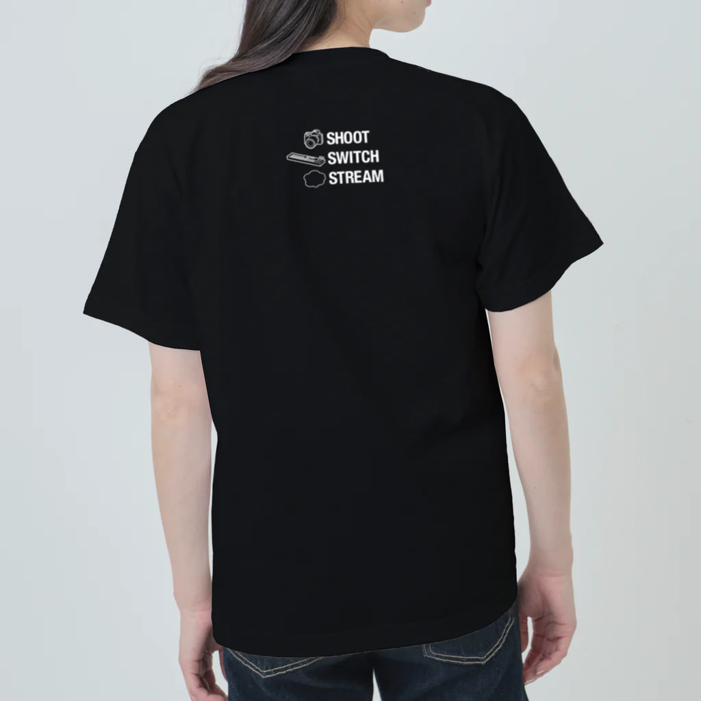 Project92.comのSHOOT, SWITCH, STREAM. Heavyweight T-Shirt