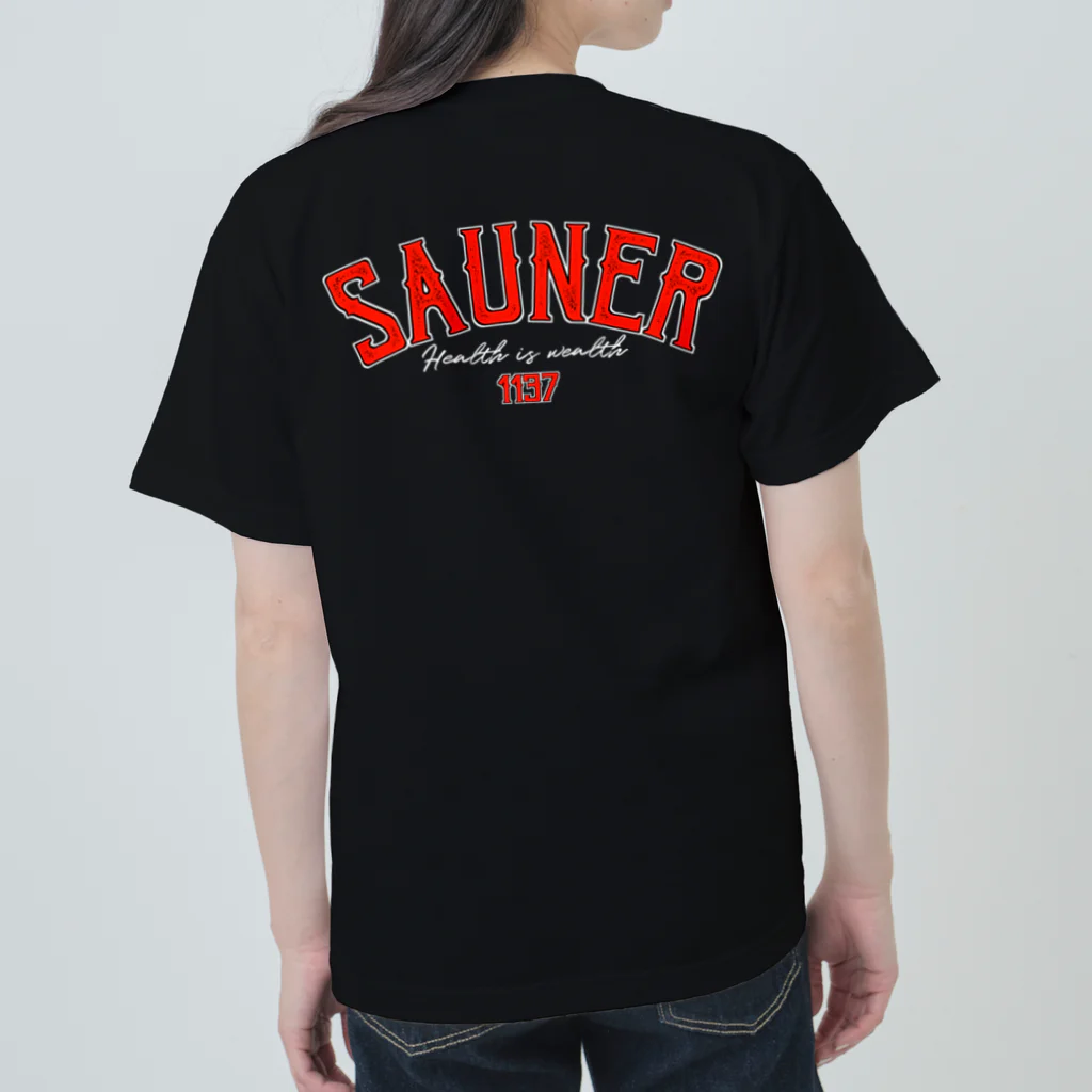 Super Sauna StyleのSAUNER1137 Red -Black- Heavyweight T-Shirt