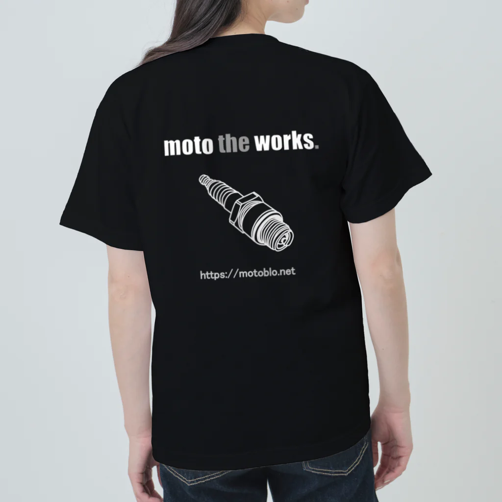 cabochaのmoto the works. WhiteColor. Heavyweight T-Shirt