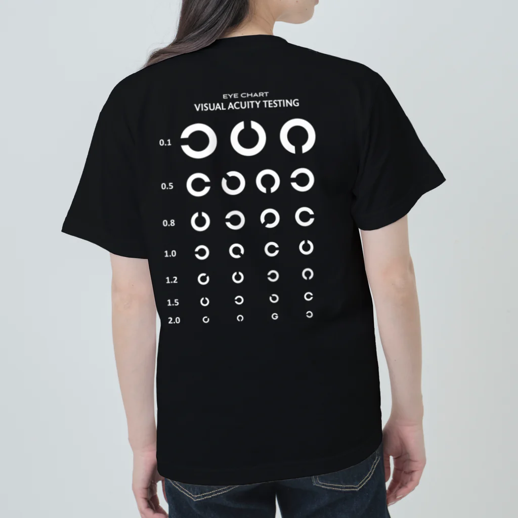 kg_shopの[★バック] Visual Acuity Testing [ホワイト] ヘビーウェイトTシャツ