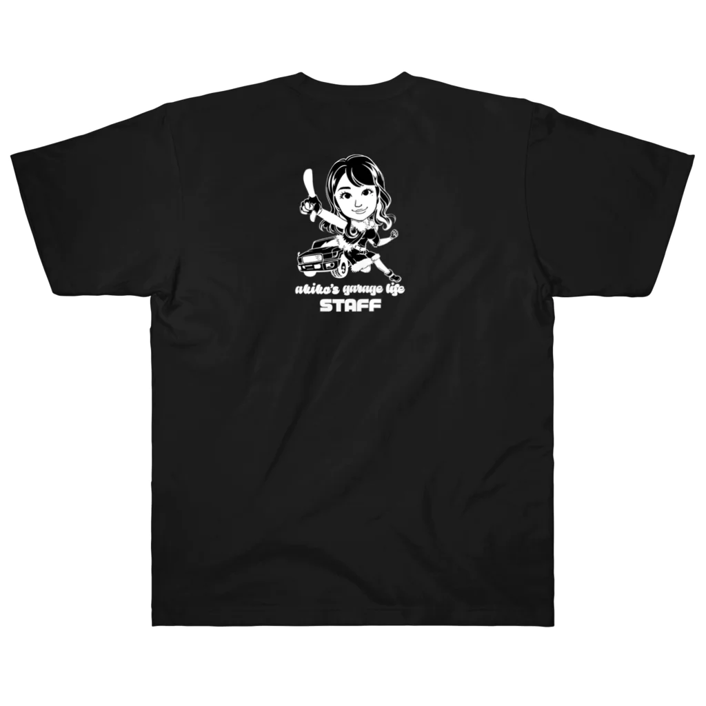 YTGR〜矢田部明子のガレージライフ〜のヤタガレ バックプリントスタッフT（ブラック） Heavyweight T-Shirt