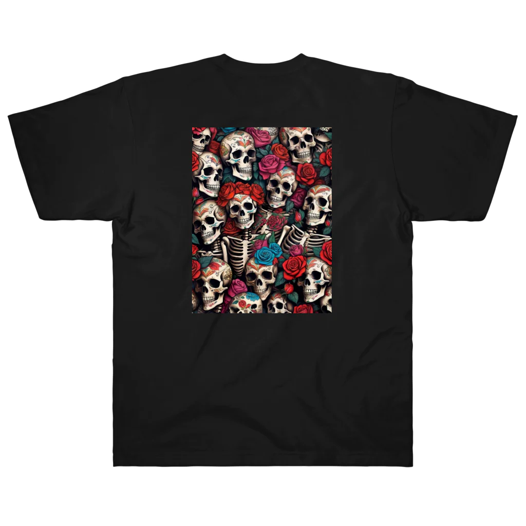 Skull sectionのドクロとばら ヘビーウェイトTシャツ