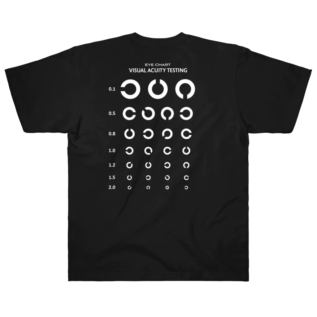 kg_shopの[★バック] Visual Acuity Testing [ホワイト] ヘビーウェイトTシャツ