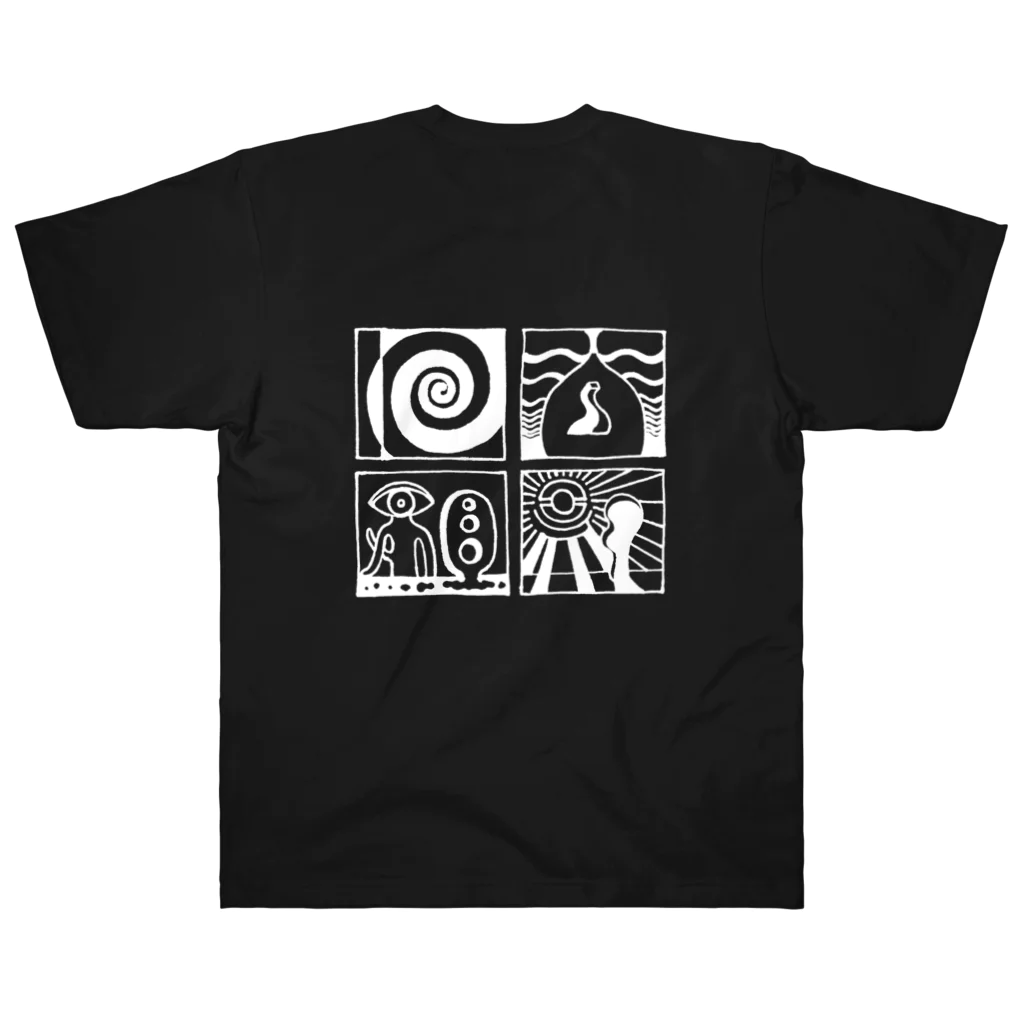 太陽の眼の太陽の眼 文字絵SP(白/前・背面) ヘビーウェイトTシャツ