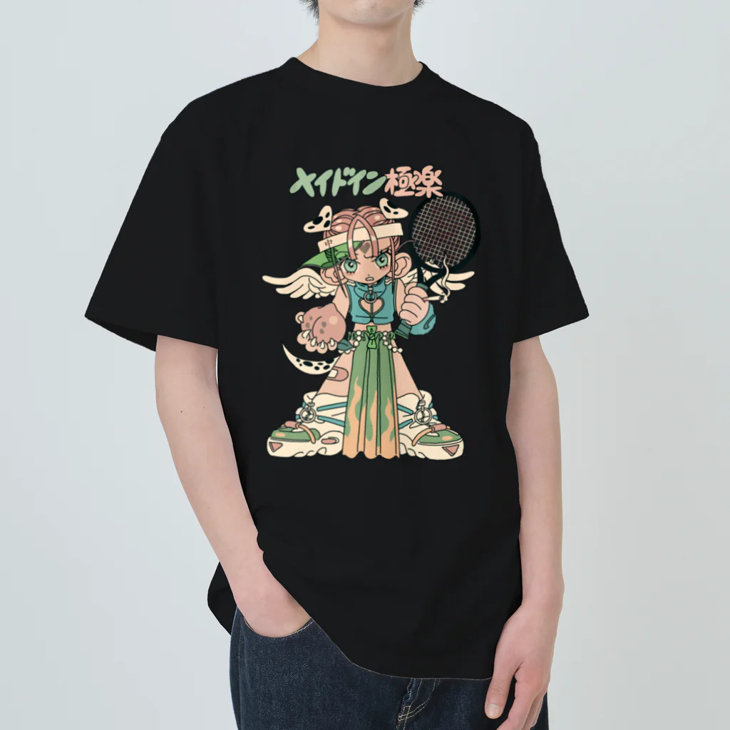 メイドイン極楽スズリ店の桃ノック Heavyweight T-Shirt