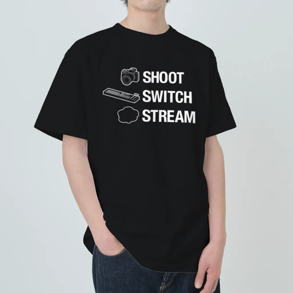 Project92.comのSHOOT, SWITCH, STREAM. ヘビーウェイトTシャツ