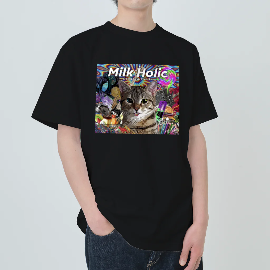 Milk Holic Design&ArtWorksのChemical Cat  ヘビーウェイトTシャツ