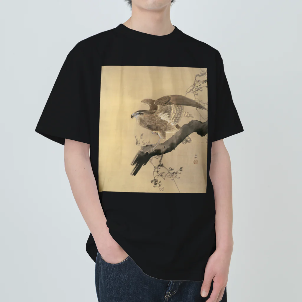 MUGEN ARTの小原古邨　鷹　Ohara Koson / Falcon Heavyweight T-Shirt