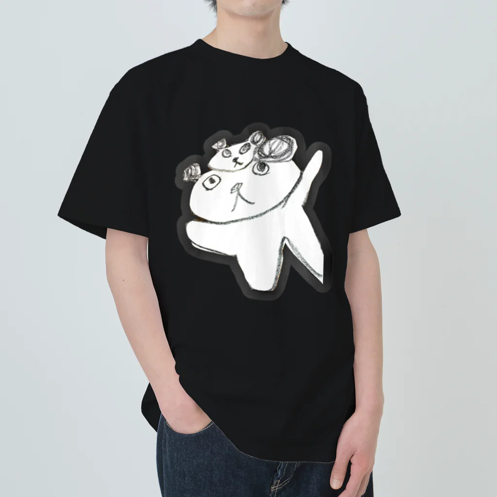 あなたのパンダのパンダのお面をつけたパンダ ヘビーウェイトTシャツ