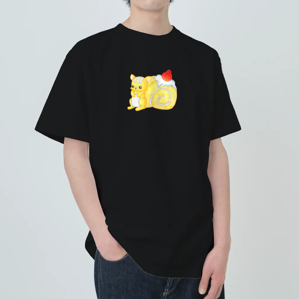 satoayaのアニマルカフェのフードアニマル　ロールケーキリス Heavyweight T-Shirt