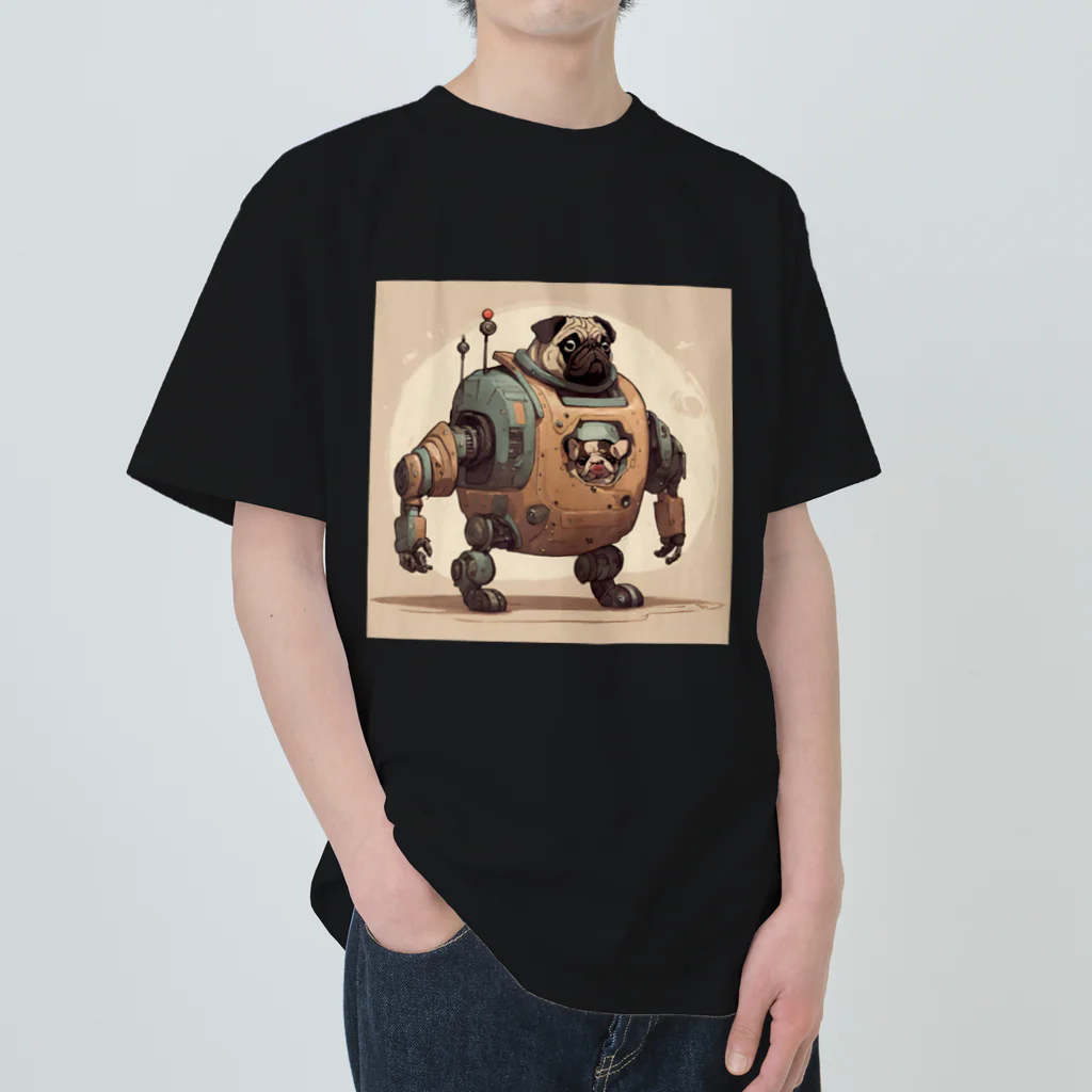 PUGおやじのロボパグ出動 Heavyweight T-Shirt