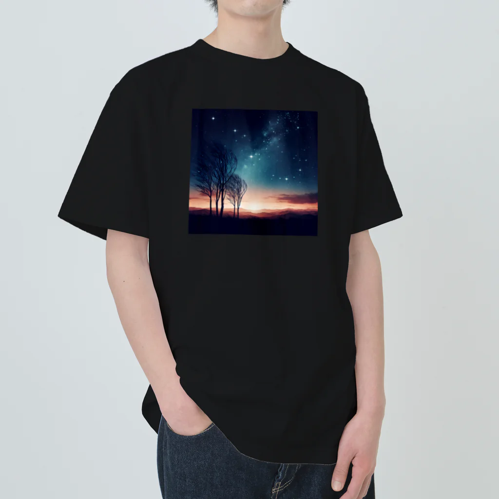 終わらない夢🌈の幻想的な夜空🌌 Heavyweight T-Shirt