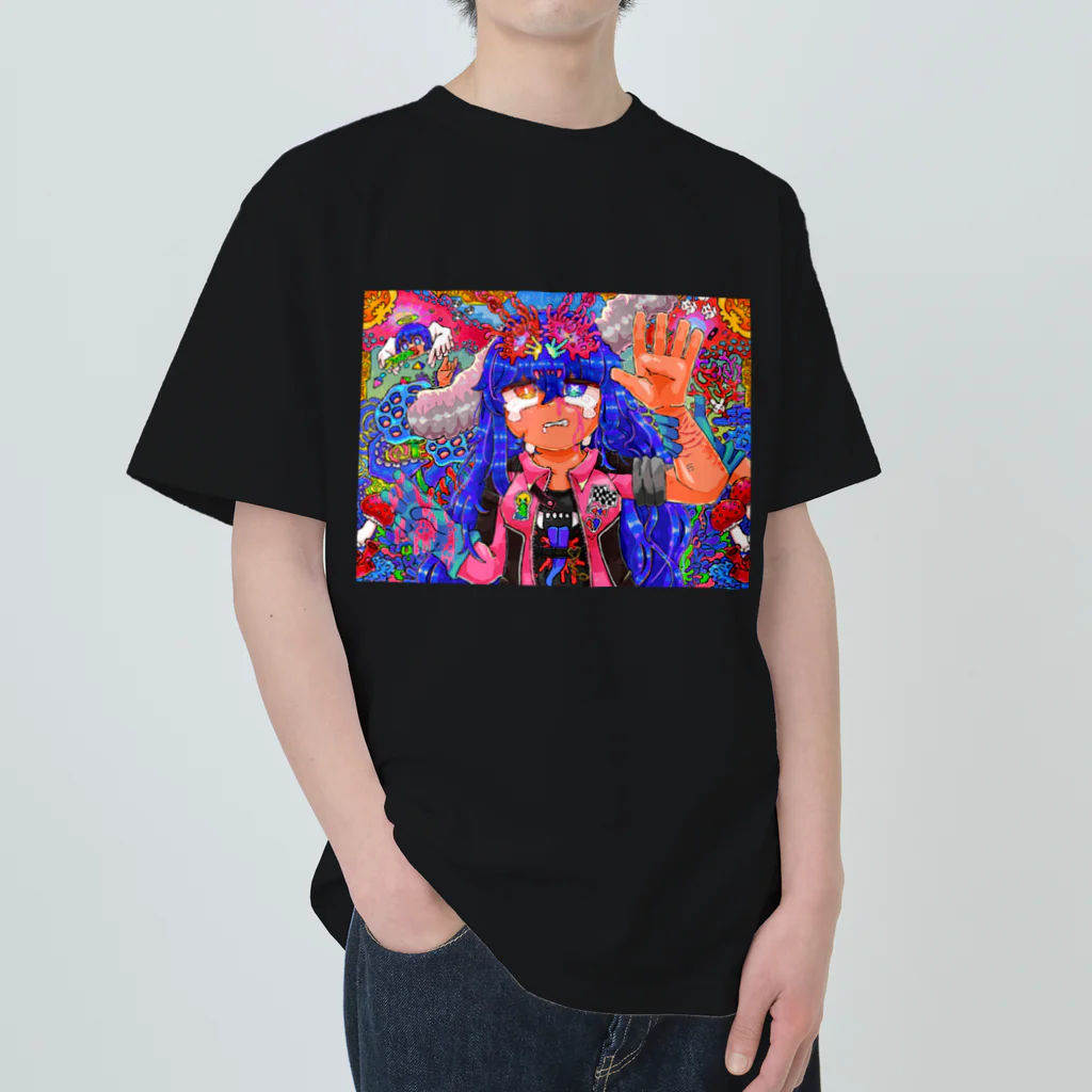 Gesyu's megaranica friends!のげしゅちゃんの宗教画 ヘビーウェイトTシャツ