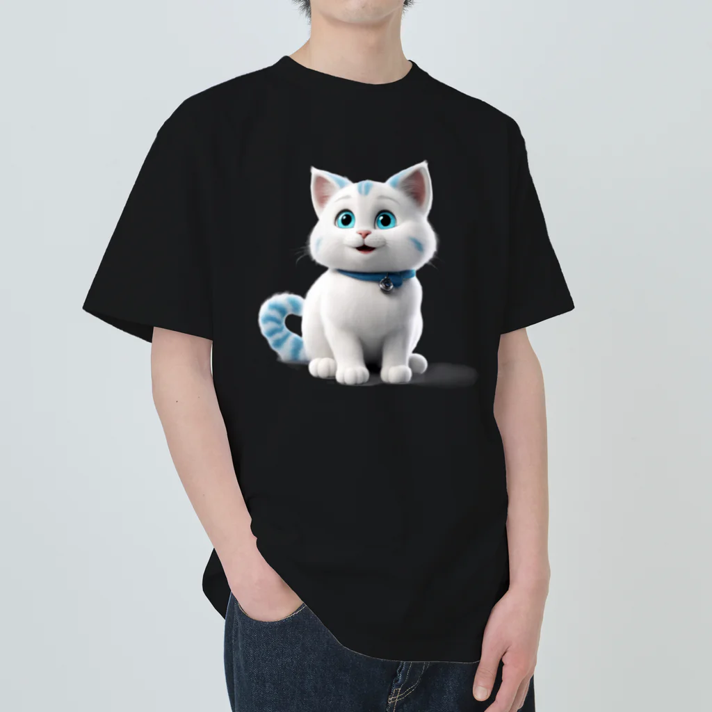 Blue cat PON's Friendsのポンちゃん ヘビーウェイトTシャツ