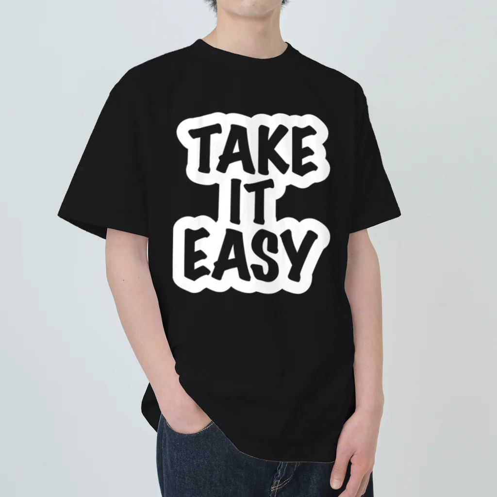 QUQU_WORKSのテイクイットイージー Take It Easy ホワイト Heavyweight T-Shirt