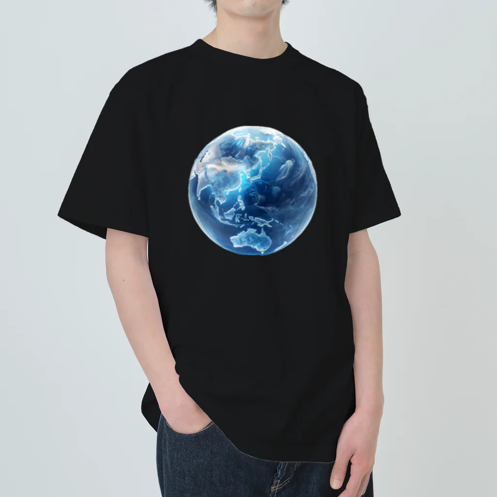 Ryoukaの地球_ガラス玉 ヘビーウェイトTシャツ