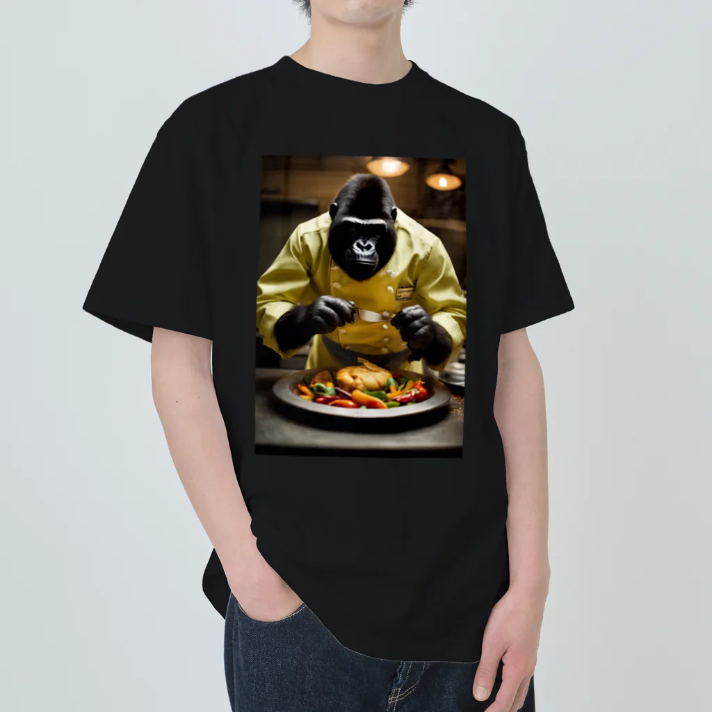 gorilla-in-the-woridのシェフゴリラ Heavyweight T-Shirt