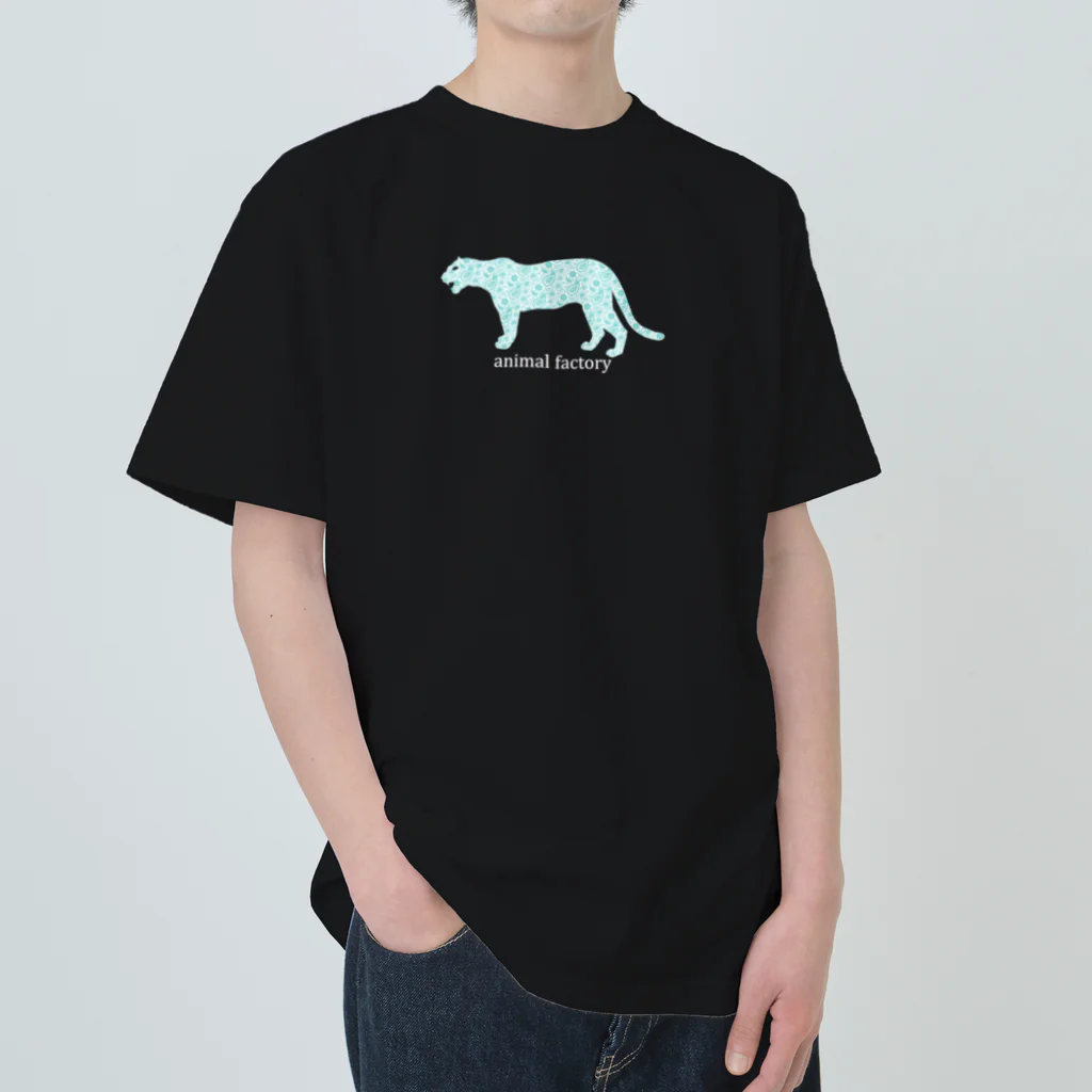 animal factoryのヒョウ ペイズリー柄 黒Tシャツ Heavyweight T-Shirt