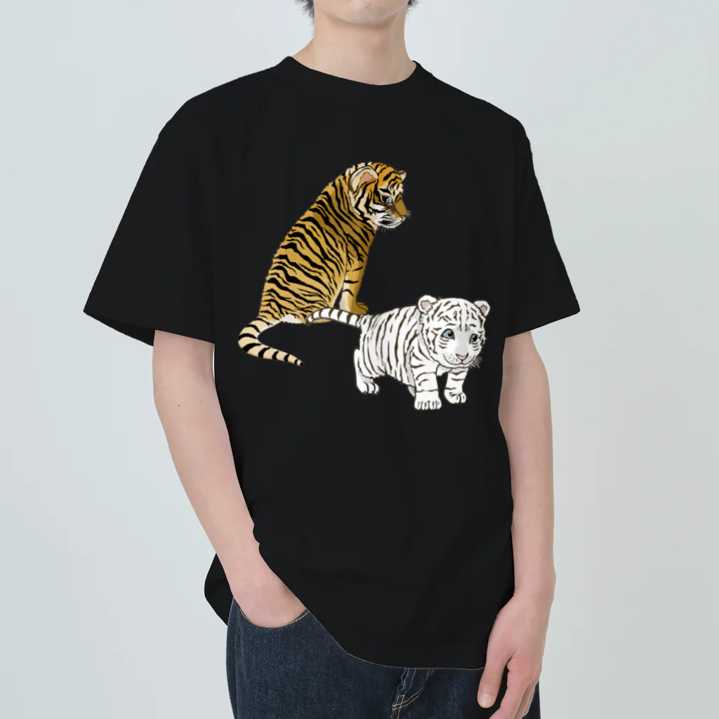 LalaHangeulの虎の仔たちは仲良しです ヘビーウェイトTシャツ
