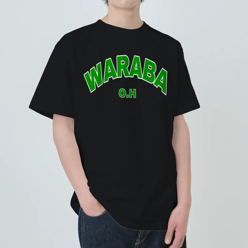 WARABA O.HのWARABA College Logo Green  ヘビーウェイトTシャツ