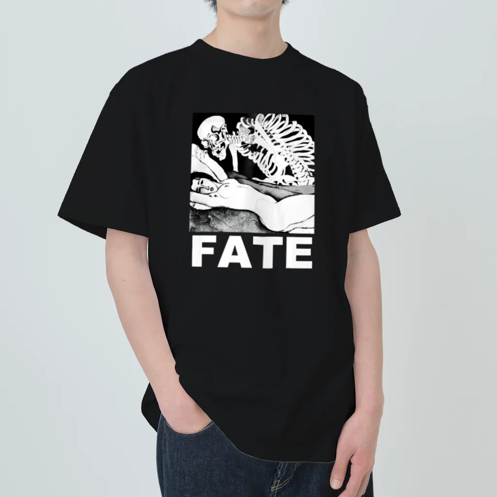 アインシュタインキャットのFATE(宿命）（白文字） ヘビーウェイトTシャツ