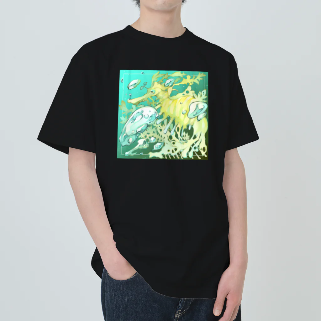 トロ箱戦隊本部の緑葉のドラゴン Heavyweight T-Shirt