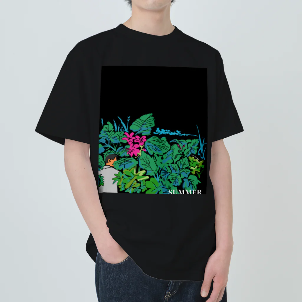 井口舞子の夏の夜道と植物 Heavyweight T-Shirt