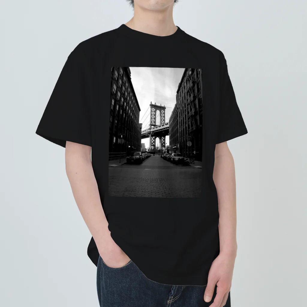 artsquadのアメリカ ニューヨーク ブルックリンブリッジ ヘビーウェイトTシャツ