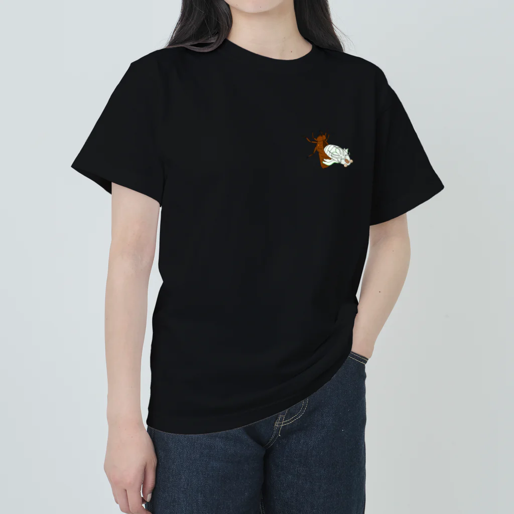 にーの - ninoのいろんなところで羽化するセミ Heavyweight T-Shirt